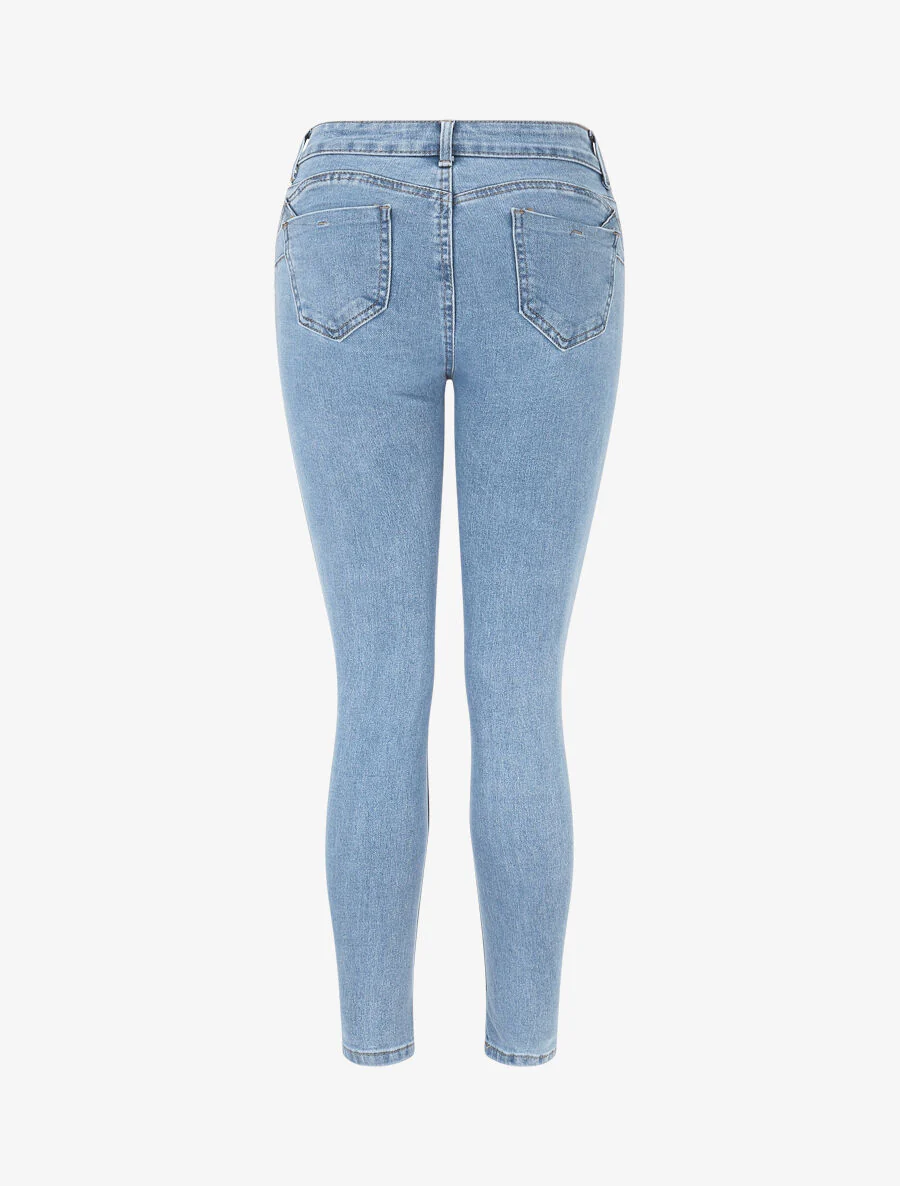 Jean skinny push up taille haute - Bleu clair - Image 2