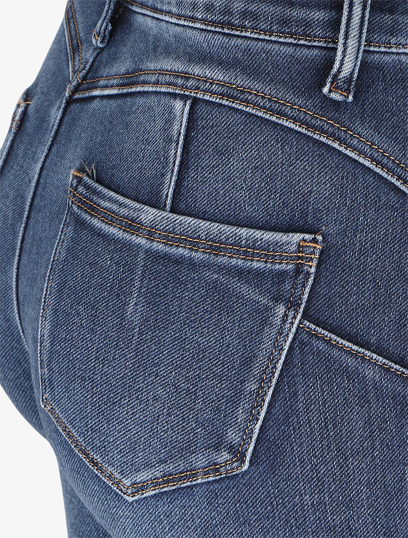 Jean skinny stretch à griffures - Bleu - Image 3