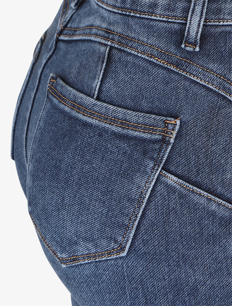 Jean skinny stretch à griffures et délavé - Bleu - Image 3