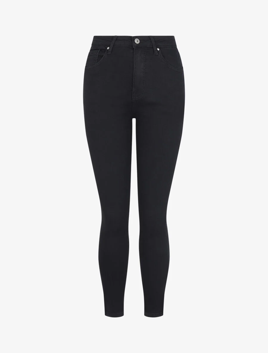 Jean skinny stretch grande taille à taille standard - Noir