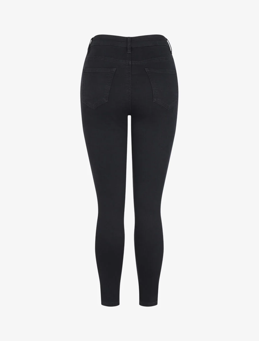 Jean skinny stretch grande taille à taille standard - Noir - Image 2