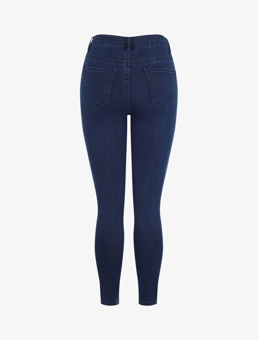 Jean skinny stretch grande taille à taille standard - Marine - Image 2