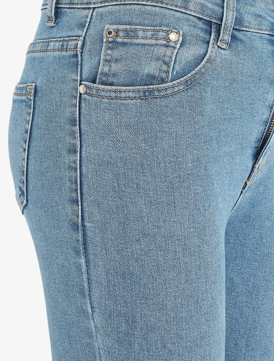 Jean skinny taille haute - Bleu clair - Image 3
