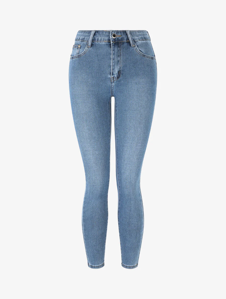 Jean skinny taille standard - Bleu