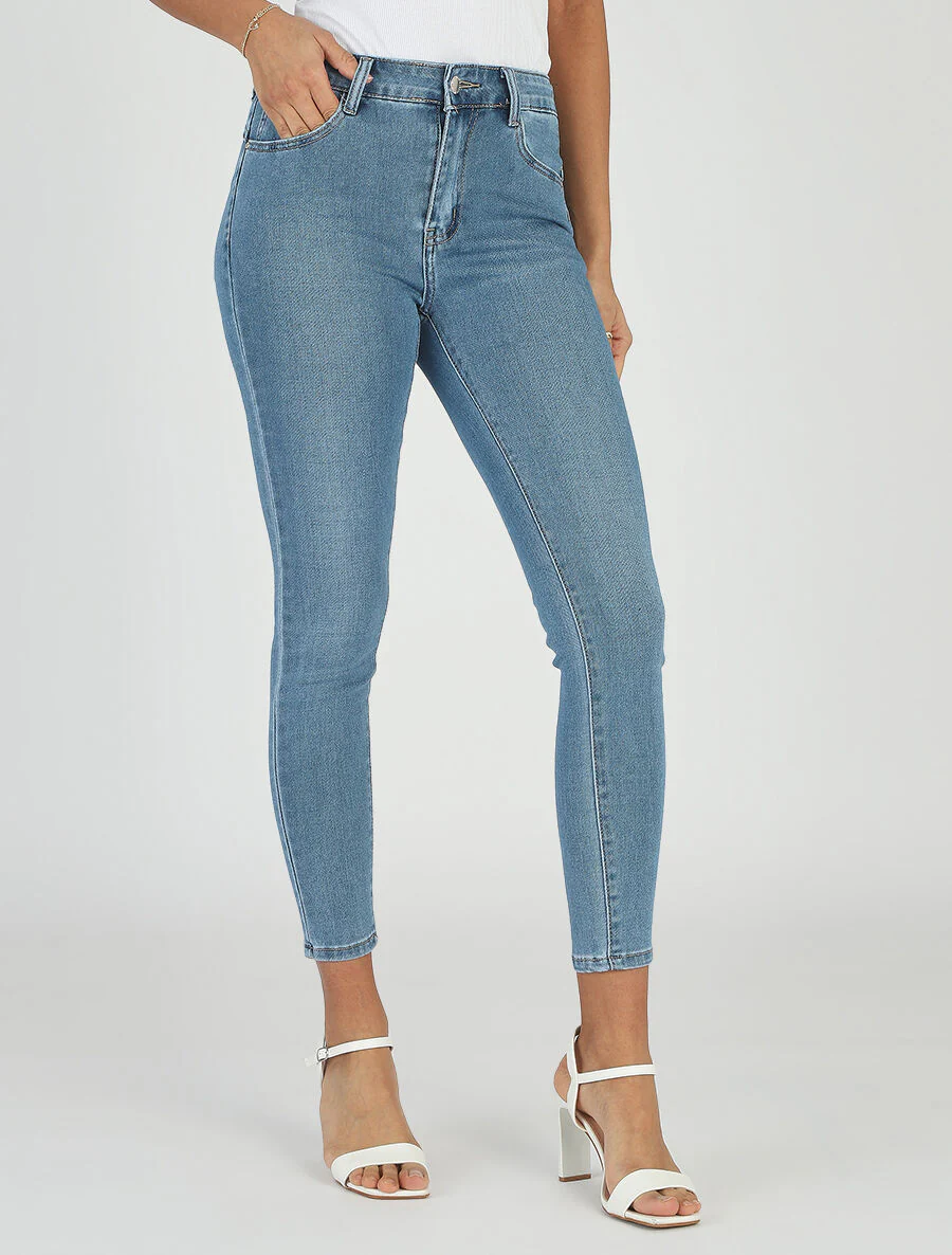 Jean skinny taille standard - Bleu - Image 4