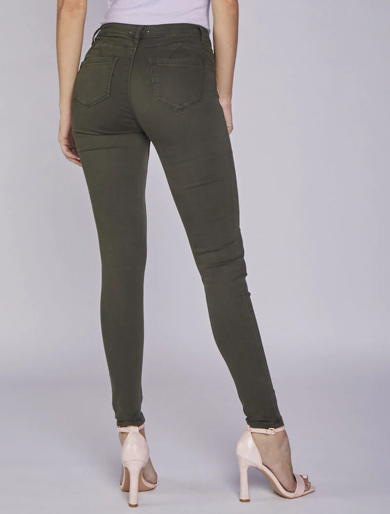 Jean skinny taille standard - Kaki - Image 2