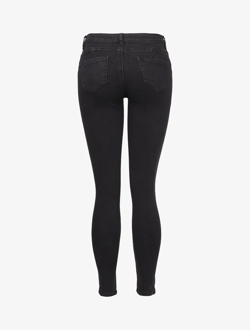 Jean skinny taille standard uni - Noir - Image 2