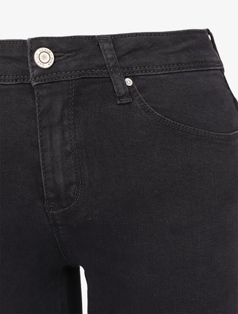 Jean skinny taille standard uni - Noir - Image 3