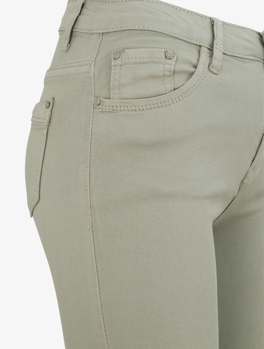 Jean skinny uni à taille haute - Vert olive - Image 5