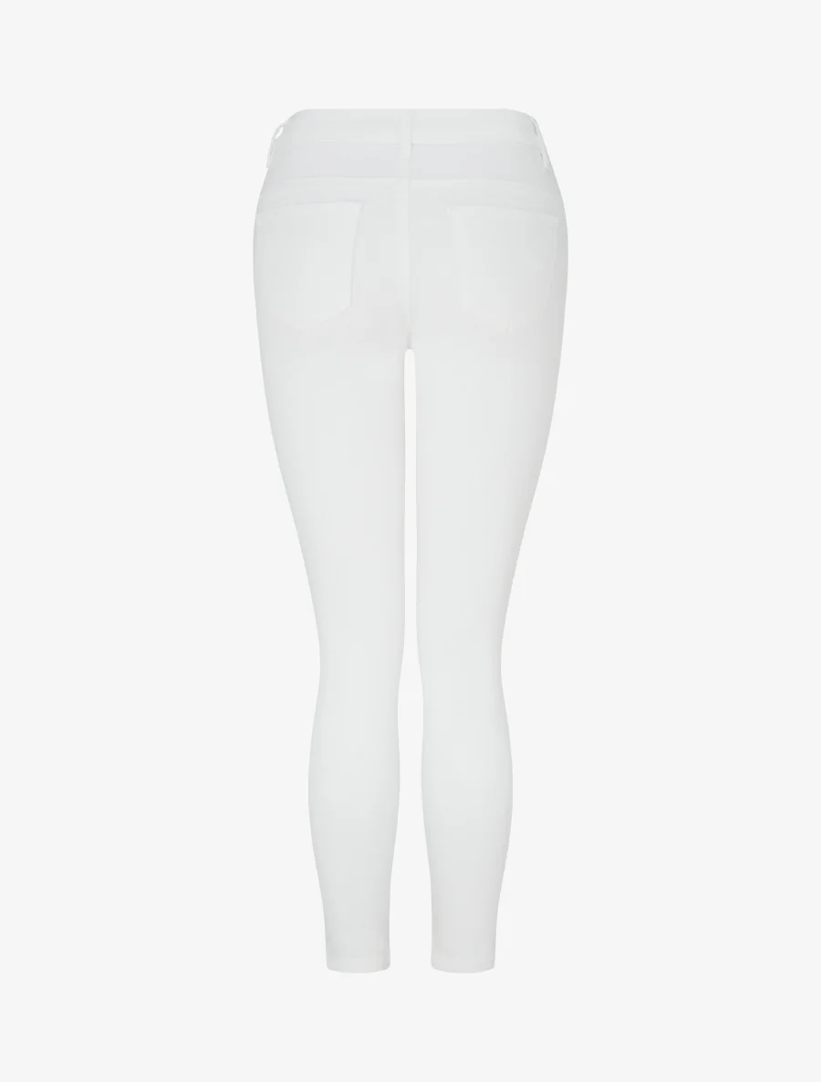 Jean skinny uni à taille standard - Blanc - Image 2