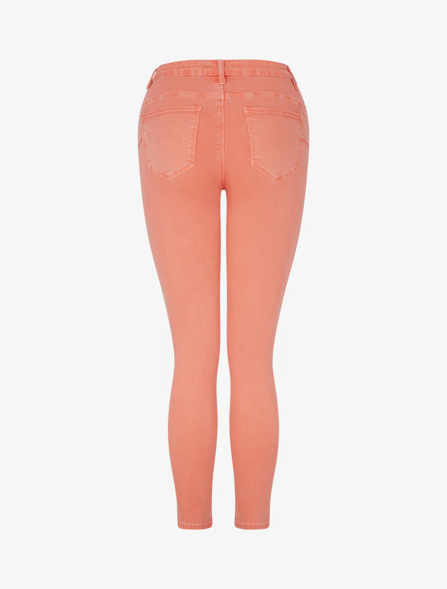 Jean skinny uni à taille standard - Corail - Image 2