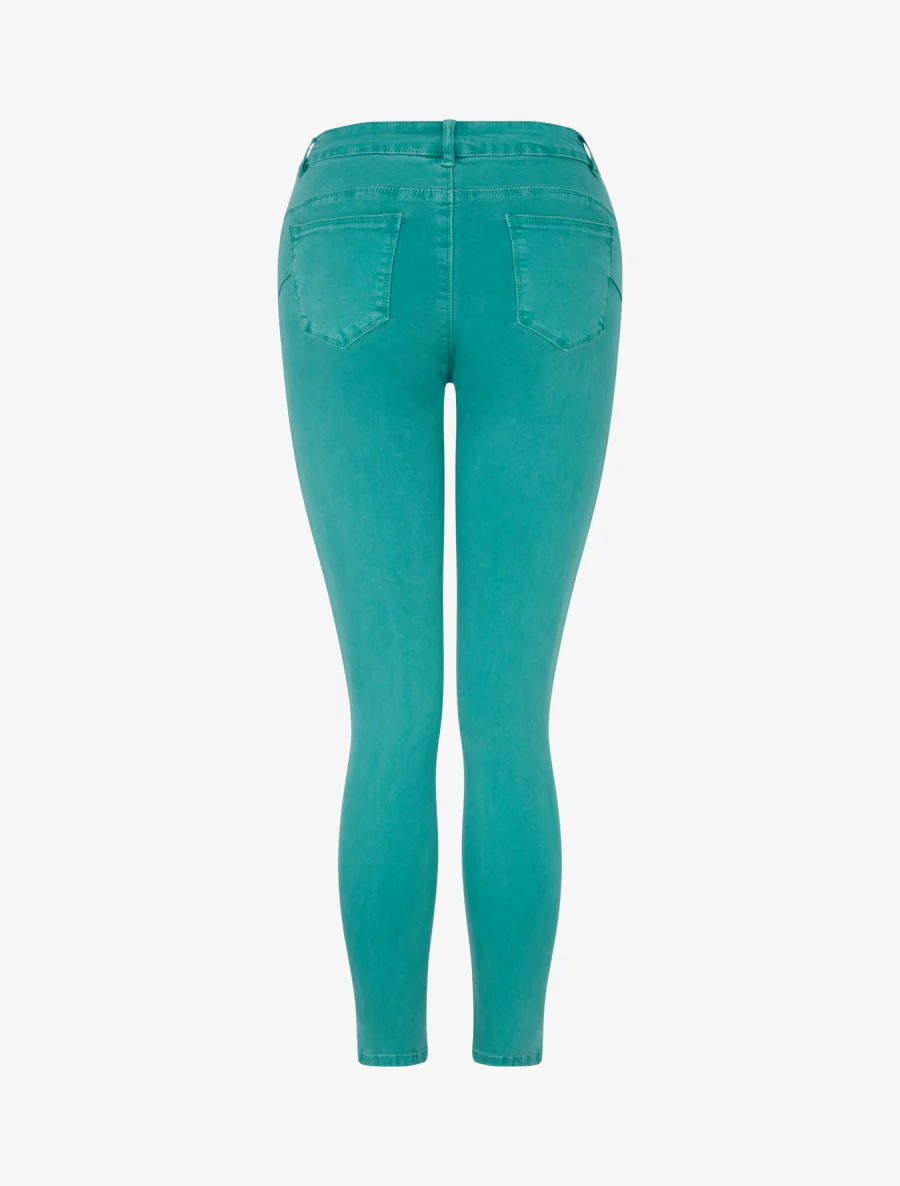 Jean skinny uni à taille standard - Turquoise - Image 2