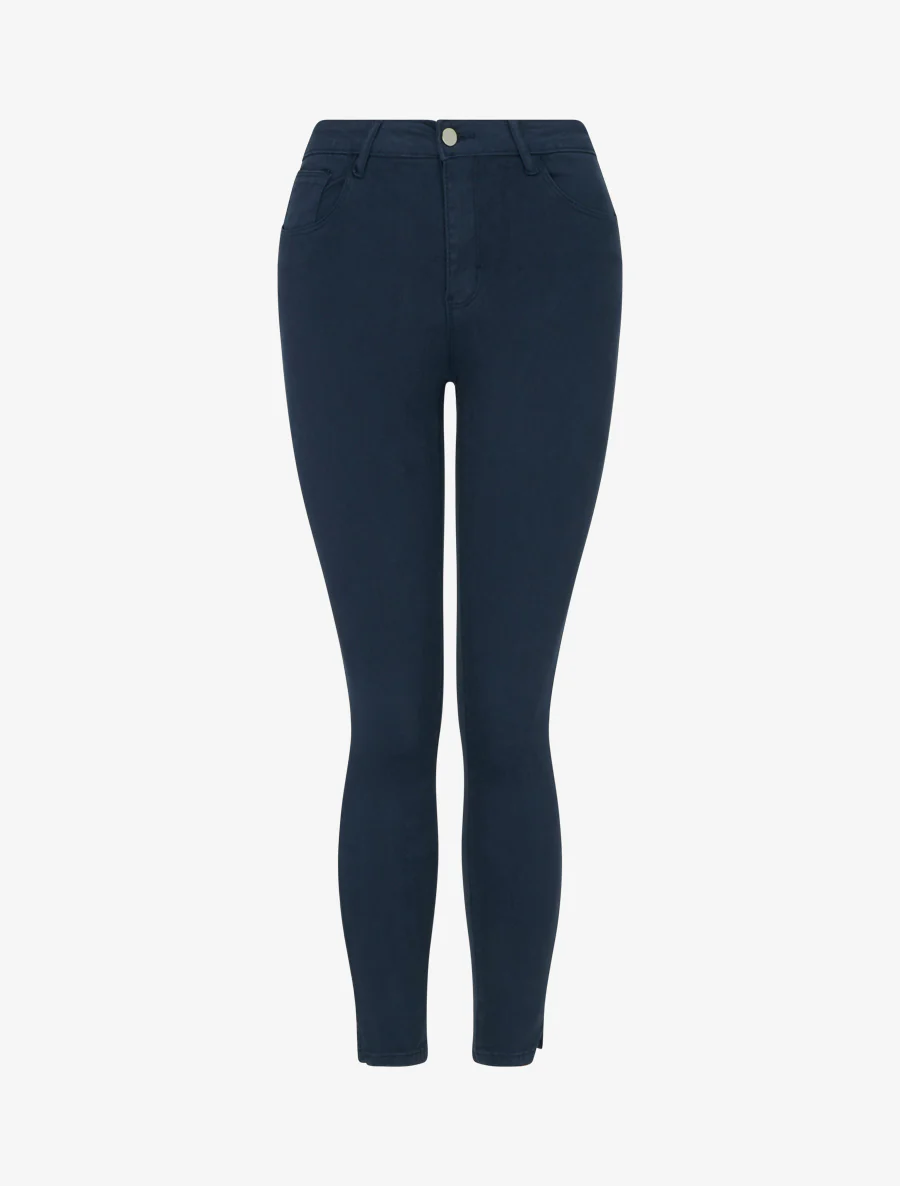 Jean skinny uni à taille standard - Marine