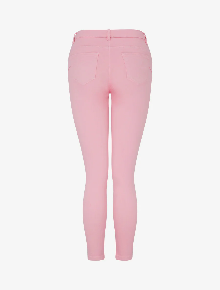 Jean skinny uni à taille standard - Rose - Image 2