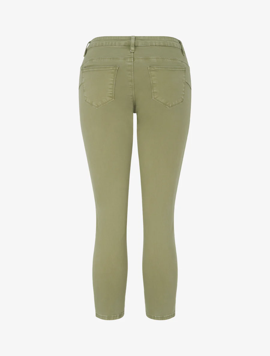 Jean skinny uni à taille standard - Kaki clair - Image 2