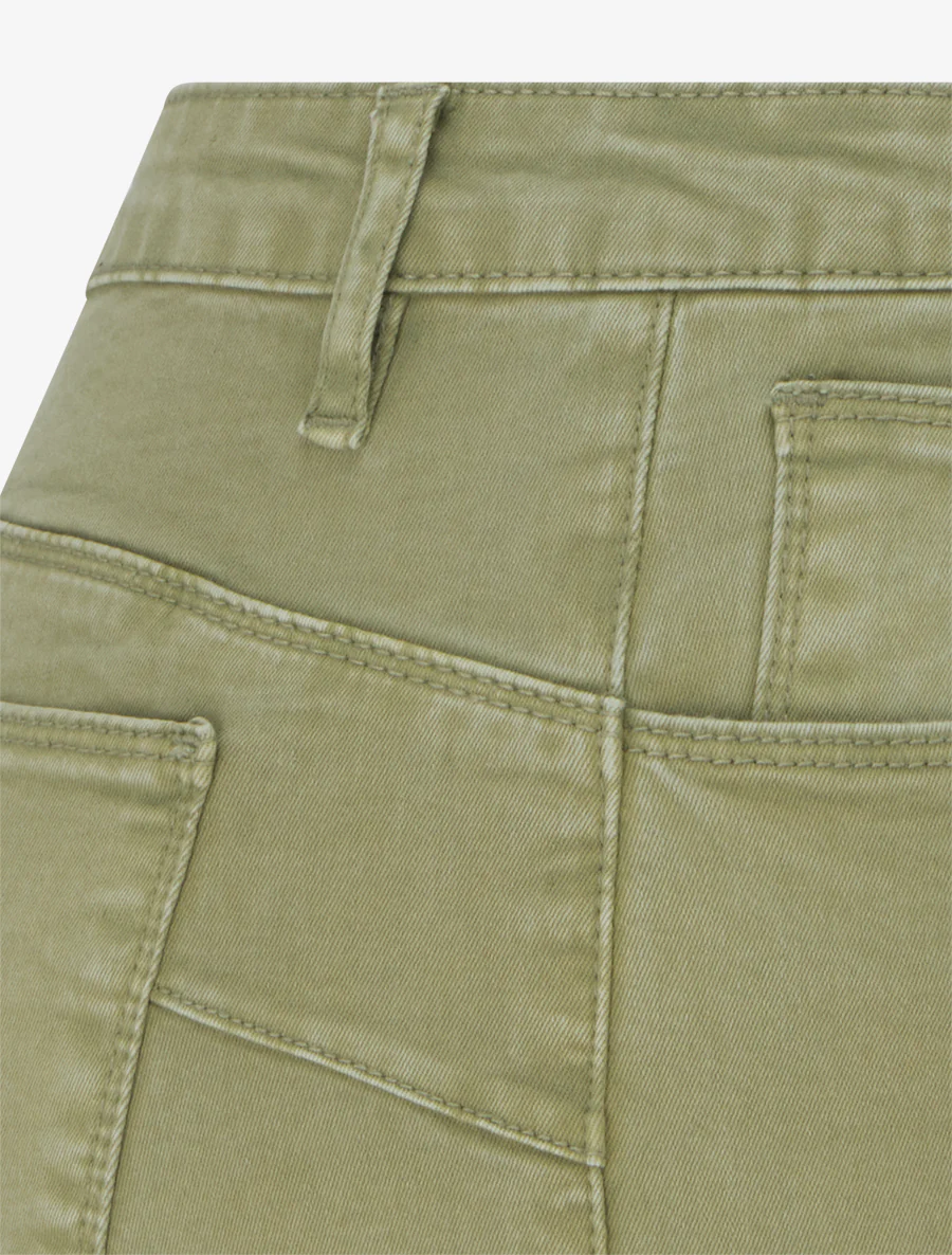 Jean skinny uni à taille standard - Kaki clair - Image 3