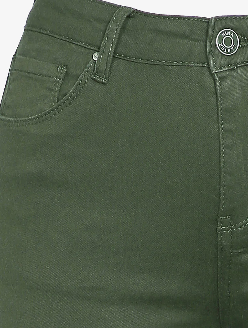 Jean skinny uni casual - Kaki - Image 3