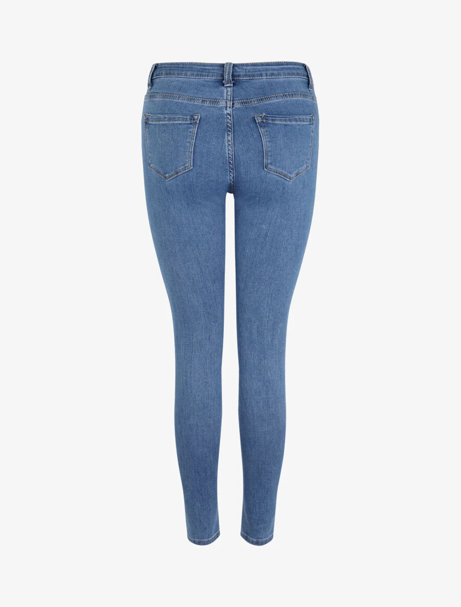 Jean skinny uni et stretch - Bleu - Image 2