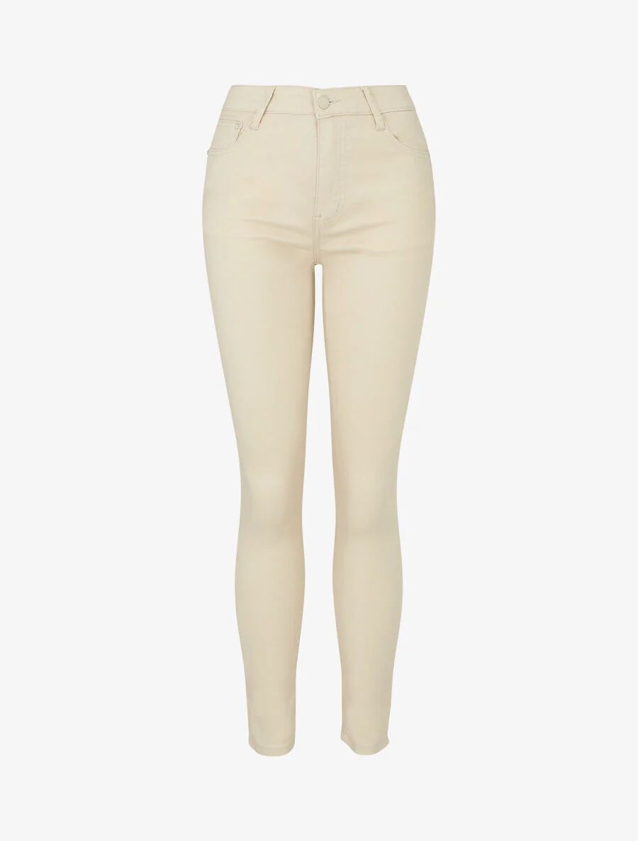 Jean skinny uni grande taille - Beige