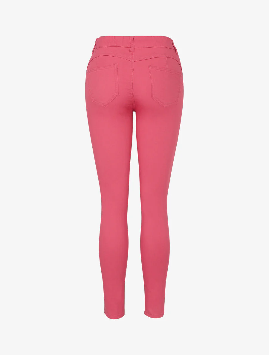 Jean skinny uni grande taille - Rose - Image 2