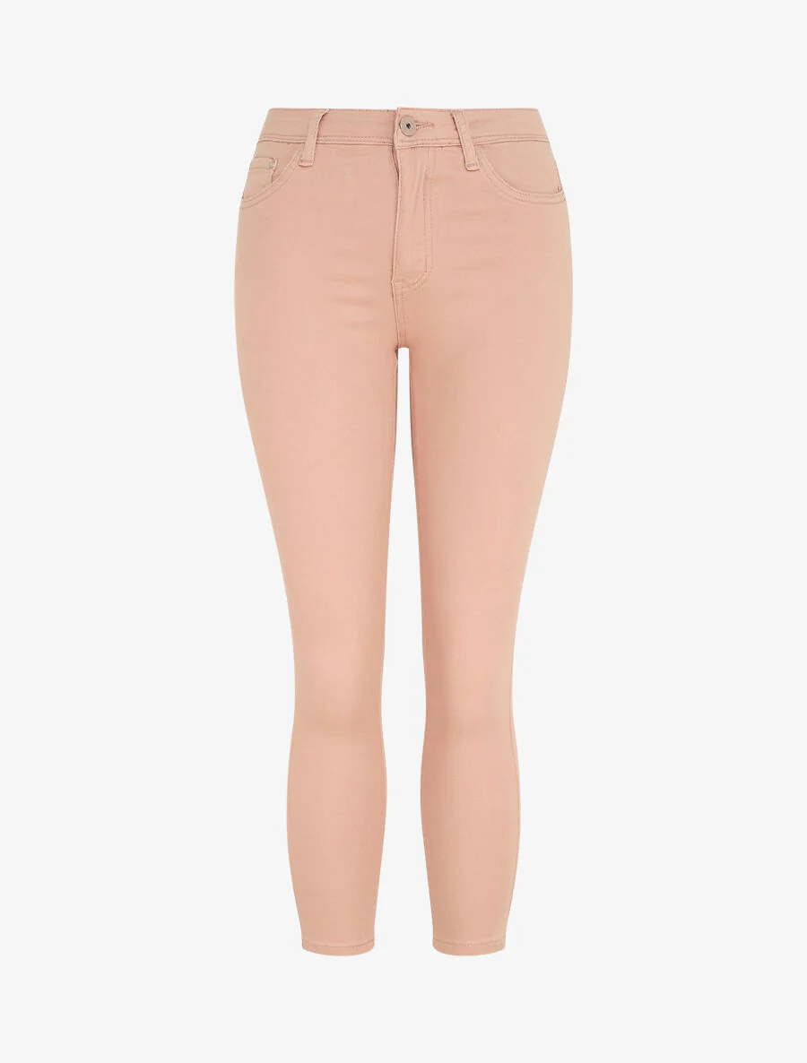 Jean skinny uni push up taille standard - Rose