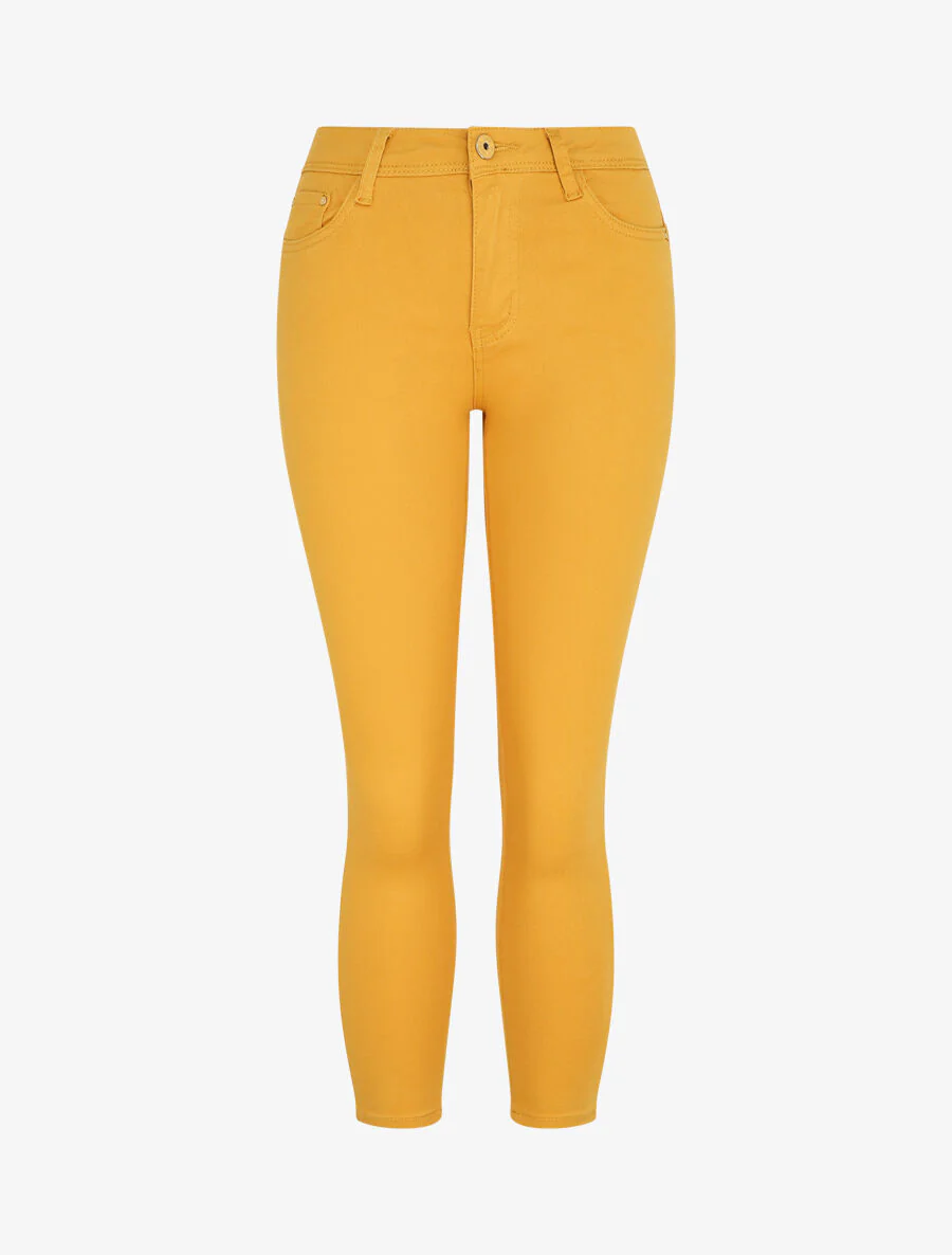 Jean skinny uni push up taille standard - Moutarde