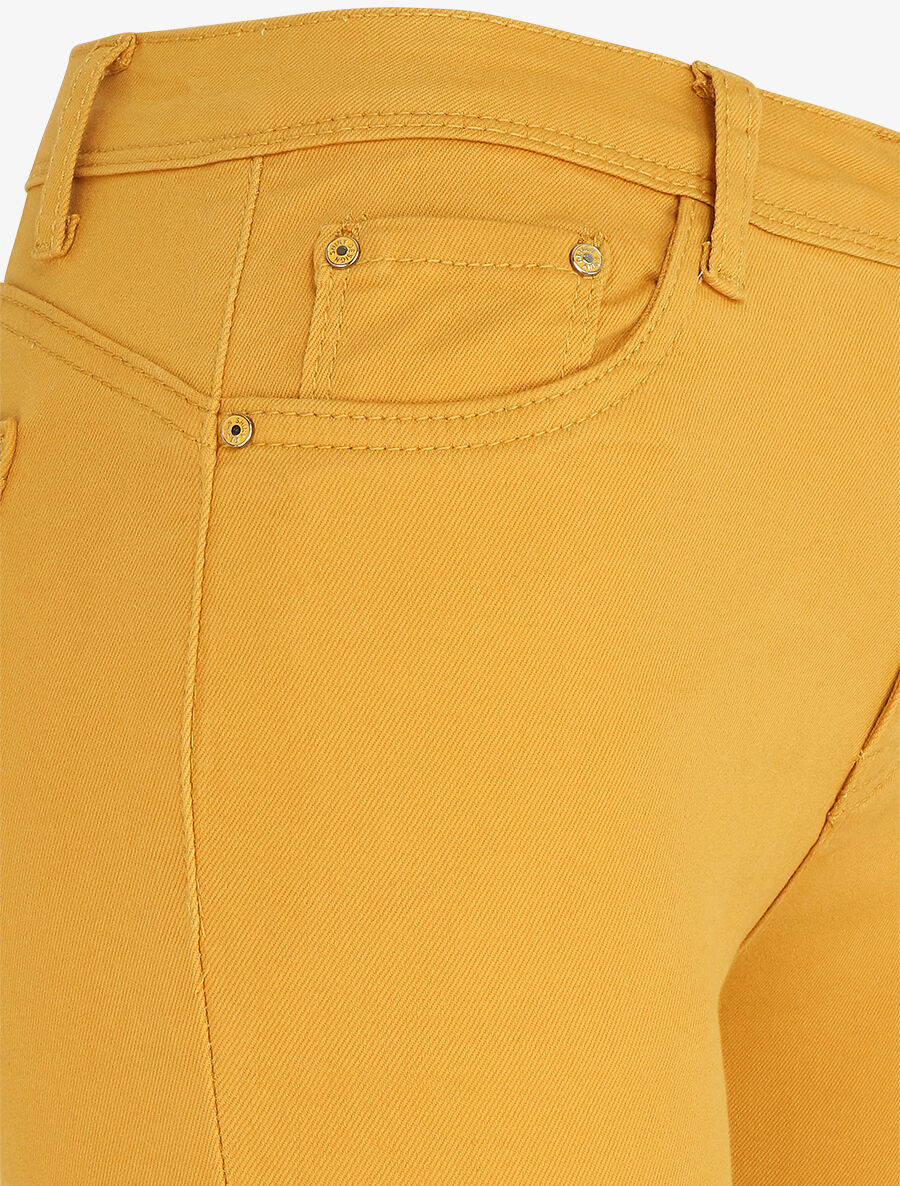 Jean skinny uni push up taille standard - Moutarde - Image 3