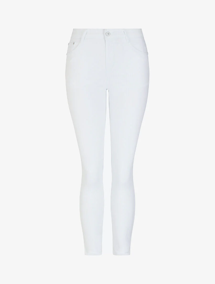 Jean skinny uni taille haute - Blanc