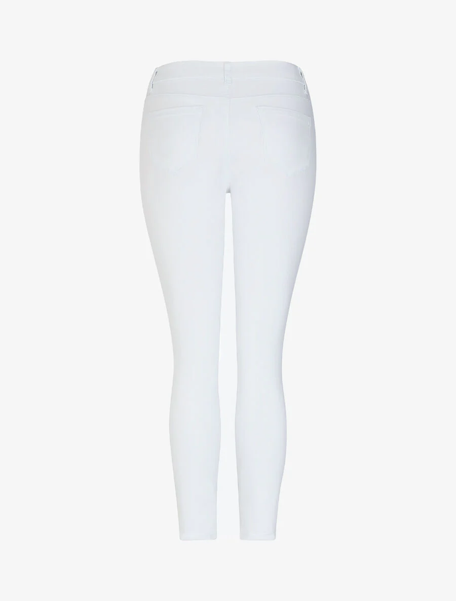 Jean skinny uni taille haute - Blanc - Image 2
