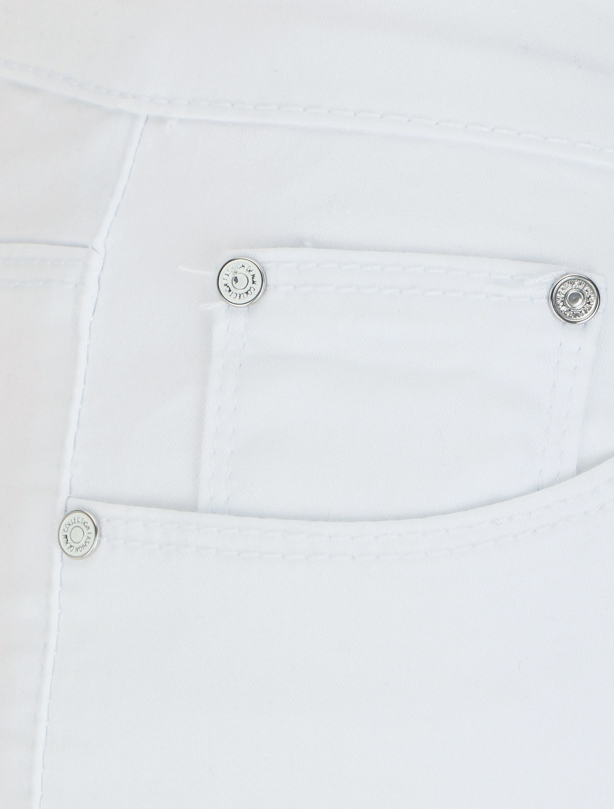 Jean skinny uni taille haute - Blanc - Image 3