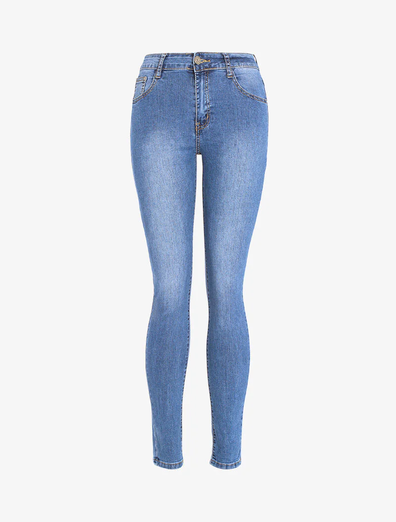 Jean slim à broderies et sequins - denim clair - Image 3