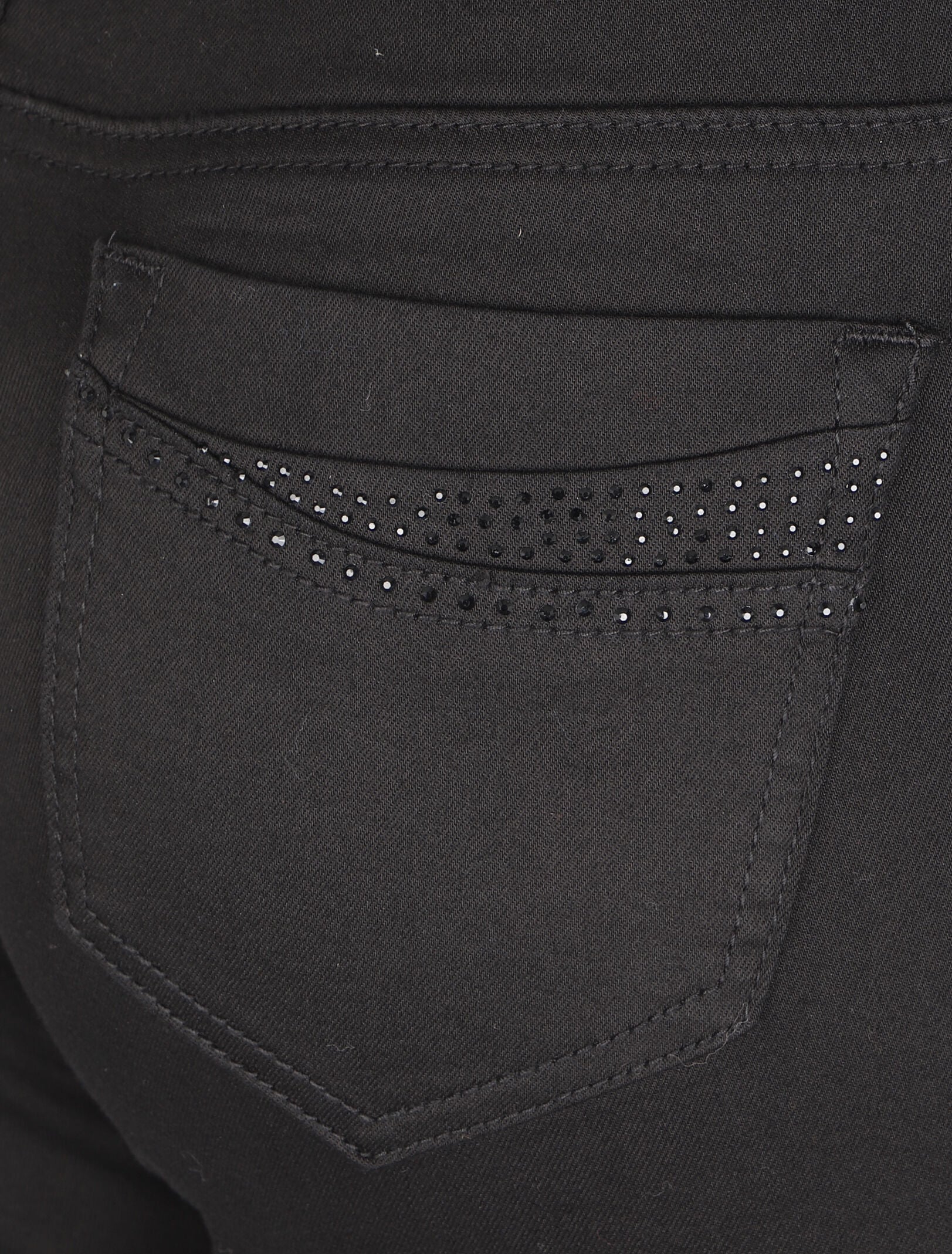 Jean slim à détails strass - Noir - Image 3