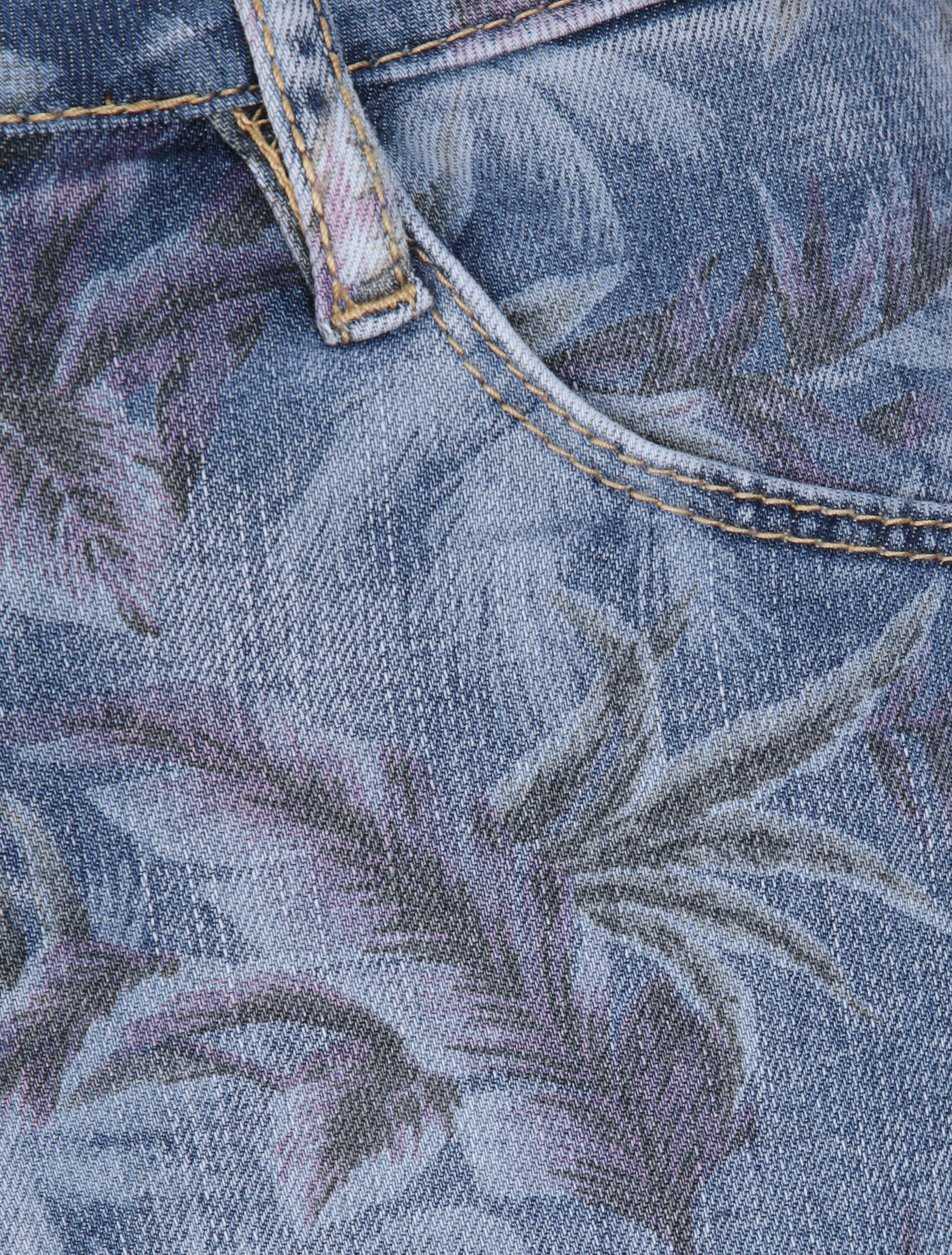 Jean slim à imprimé fleuri - Bleu denim - Image 3