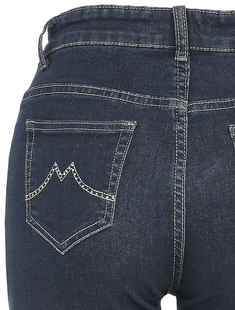 Jean slim à poches arrières à détail strass - Brut - Image 3