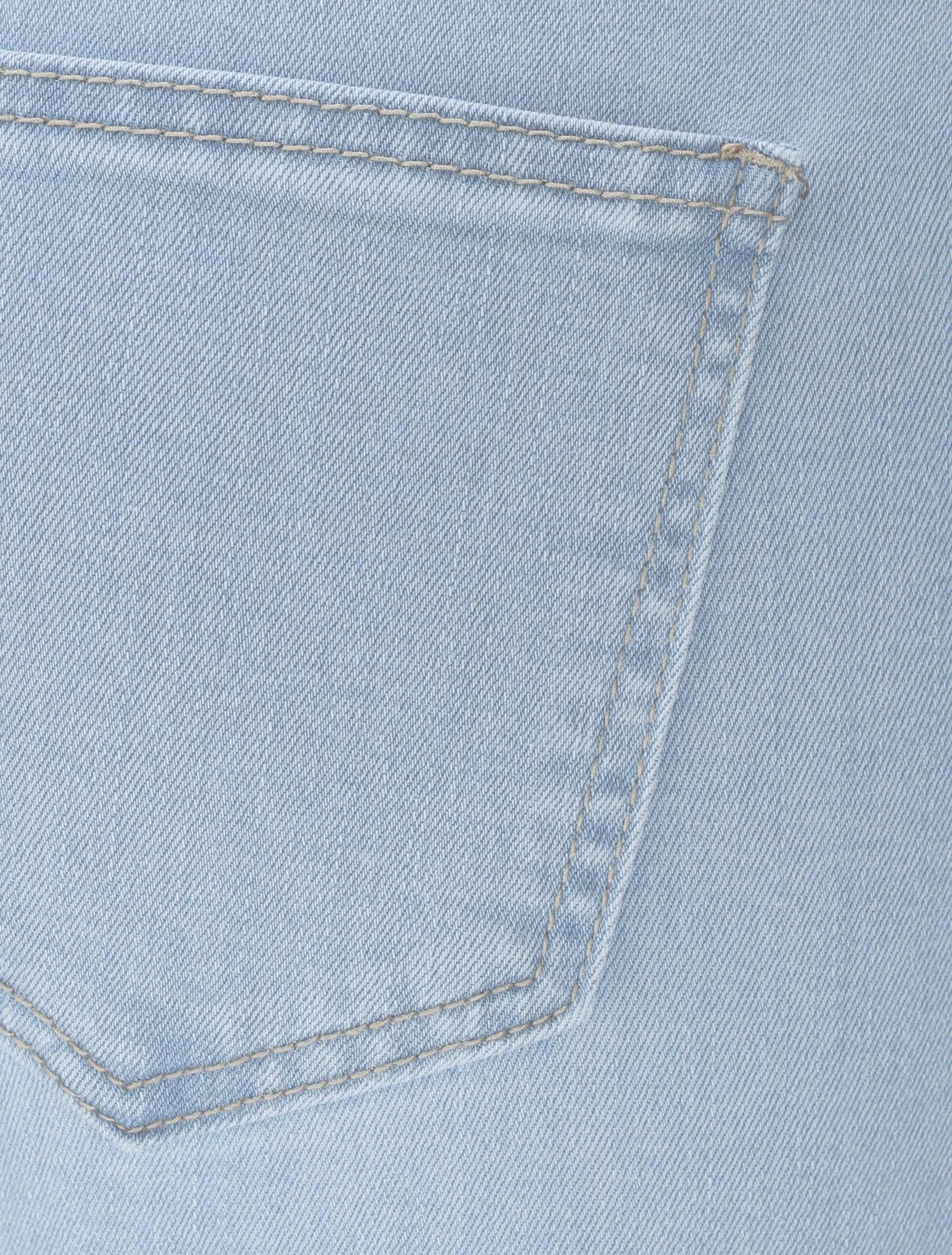Jean slim à taille haute boutonnée - Bleu clair - Image 3