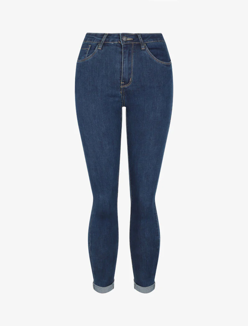 Jean slim à taille standard - Denim brut