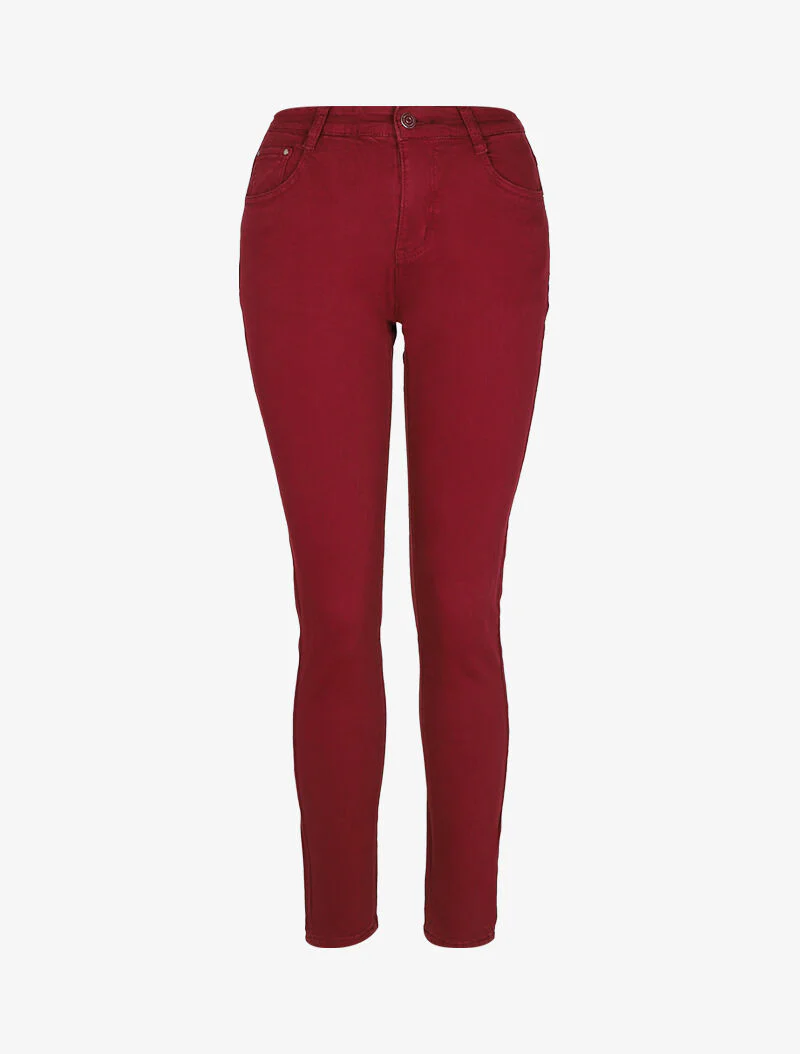 Jean slim à taille standard - Bordeaux