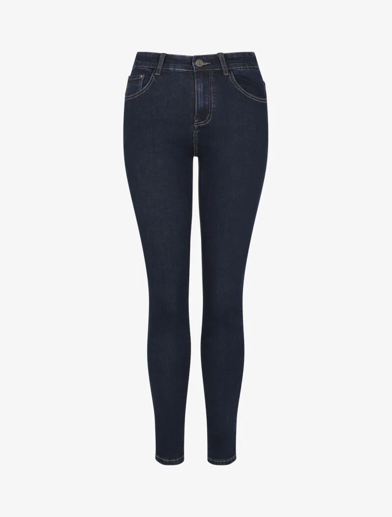 Jean slim à taille standard - Bleu denim
