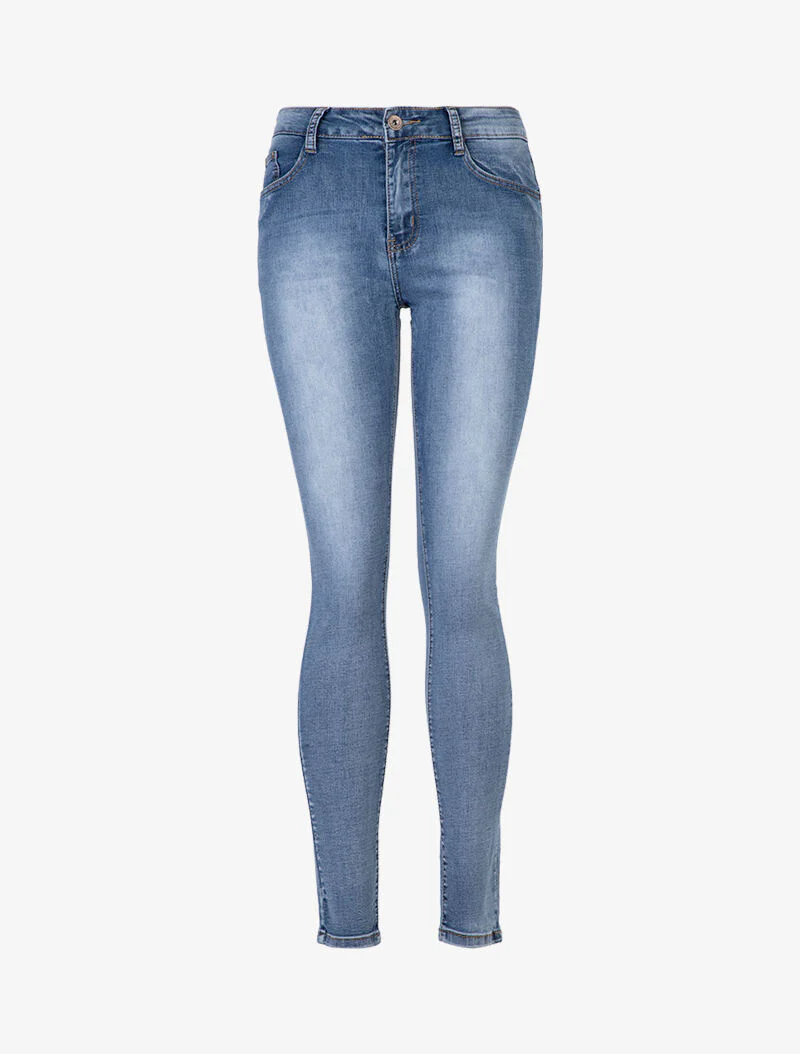 Jean slim aspect délavé - bleu denim