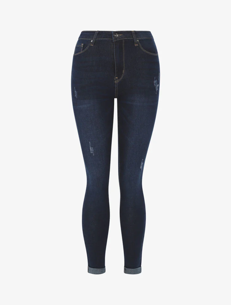 Jean slim basique griffé - bleu denim - Image 3