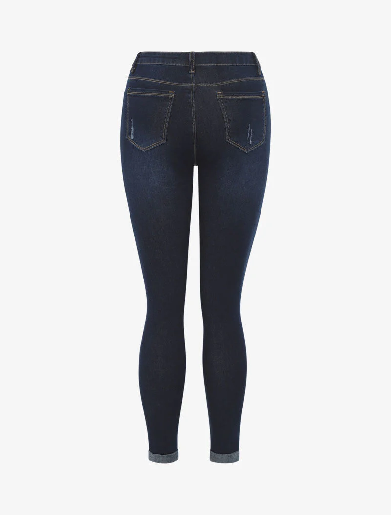 Jean slim basique griffé - bleu denim - Image 4