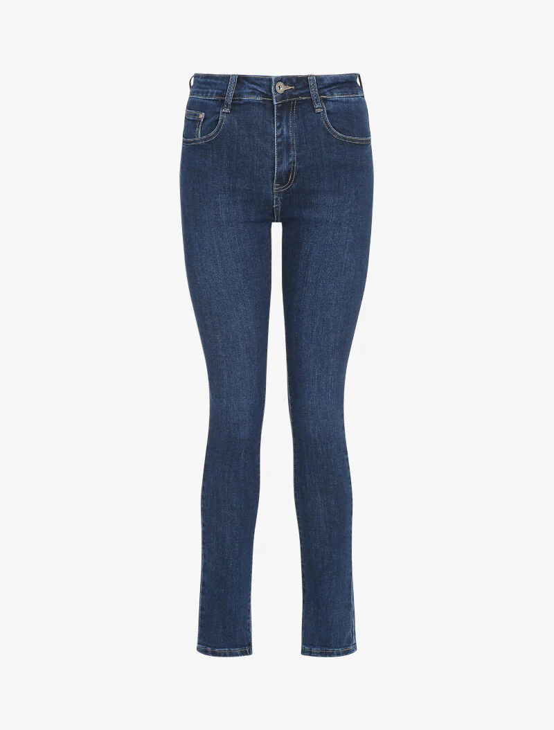 Jean slim délavé - Bleu denim