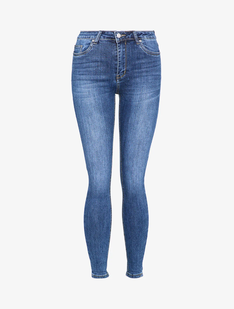 Jean slim délavé - Bleu denim