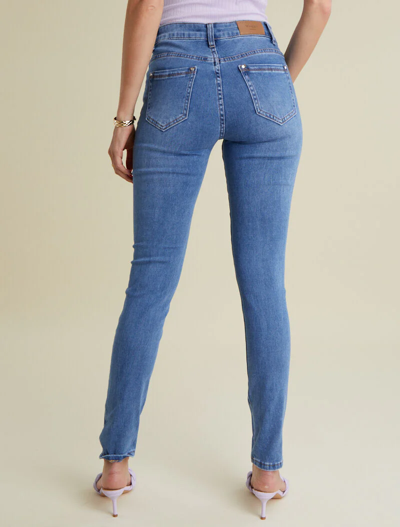 Jean slim délavé - bleu denim - Image 2