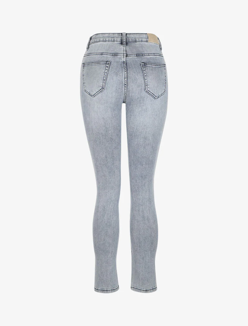 Jean slim effet blanchi - Bleu clair - Image 2