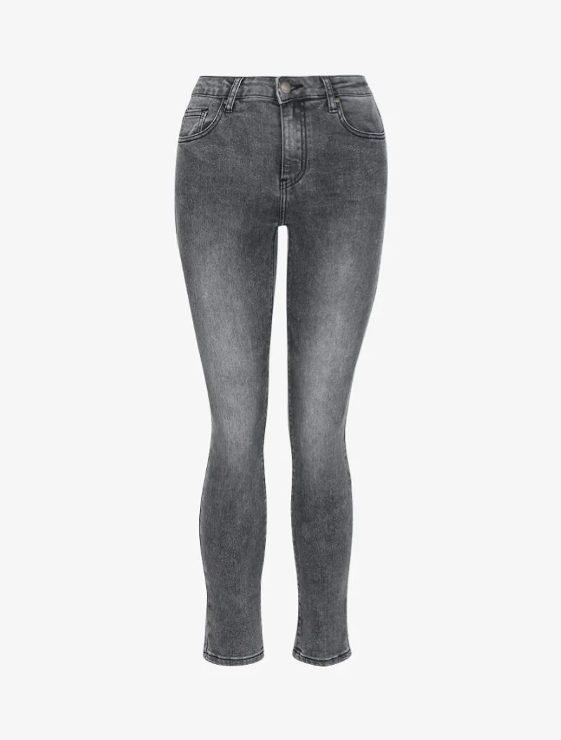 Jean slim effet blanchi - Anthracite