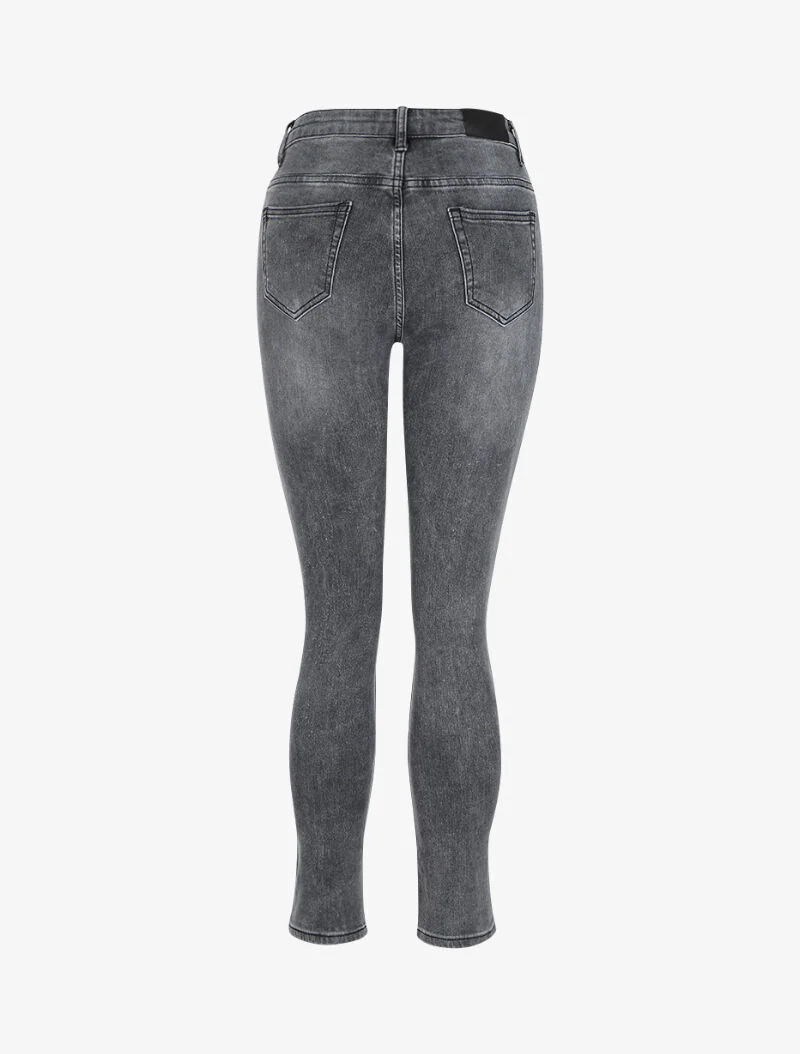Jean slim effet blanchi - Anthracite - Image 2
