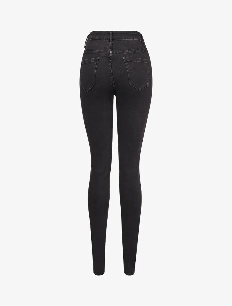 Jean slim extra long à taille standard - Noir - Image 2
