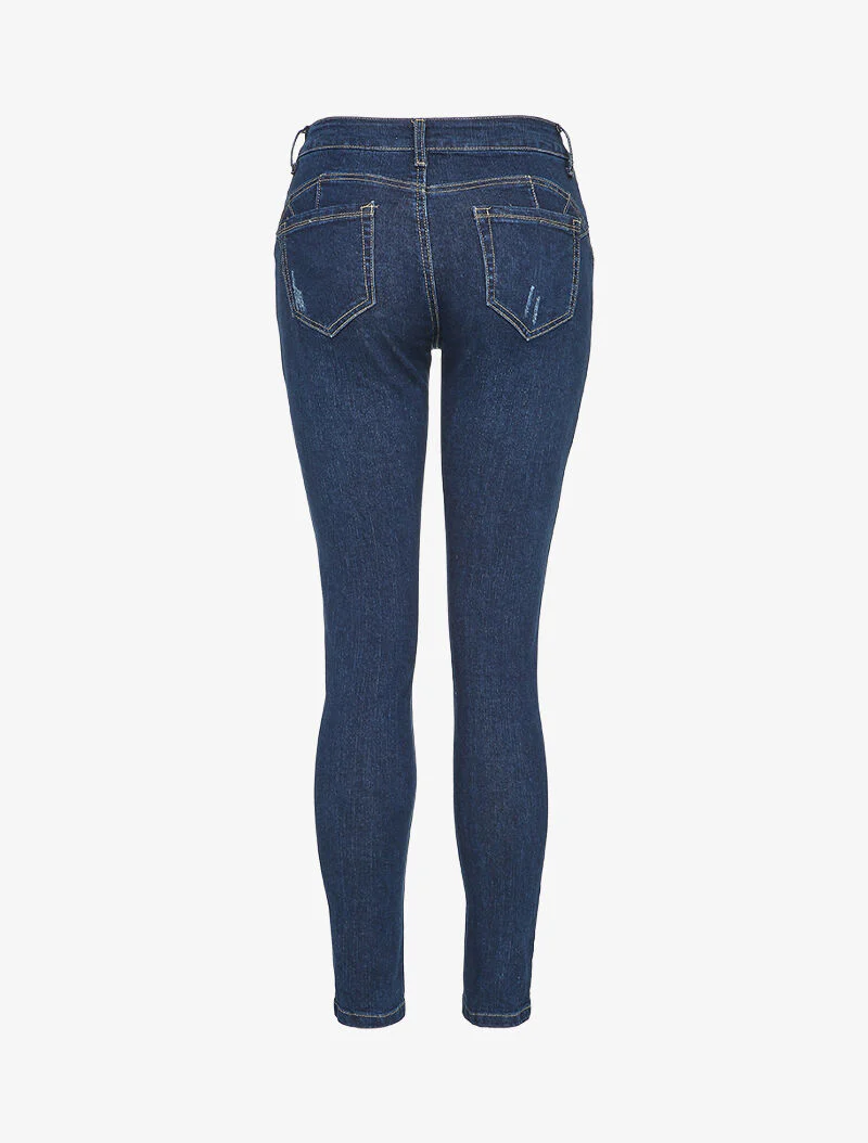 Jean slim griffé - Bleu denim - Image 2