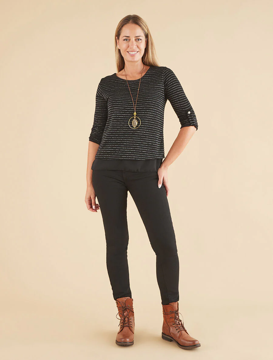 Jean slim push-up basique - Noir - Image 4